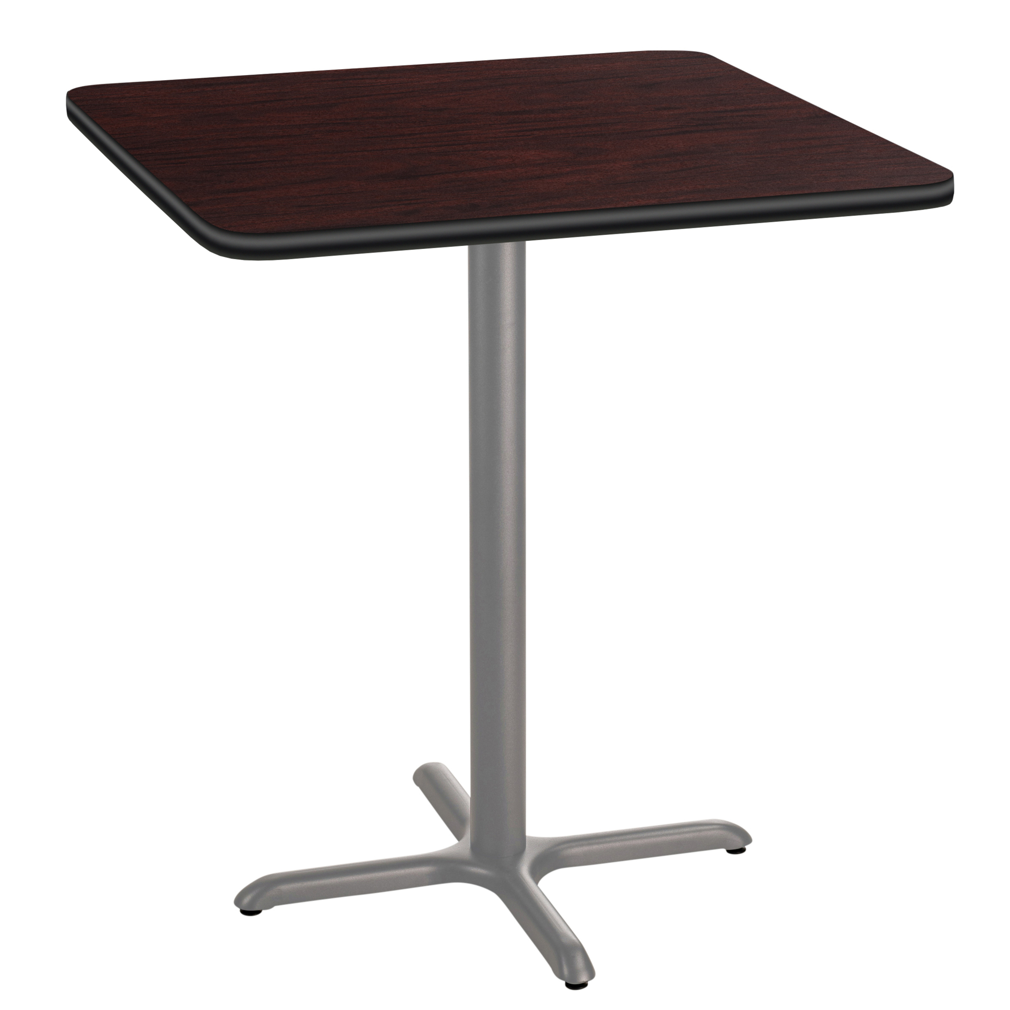 National Public Seating, Cafe Table, 36x36x42 Square "X" Base, Height 42 in, Model# CTG33636XBPBTMMY